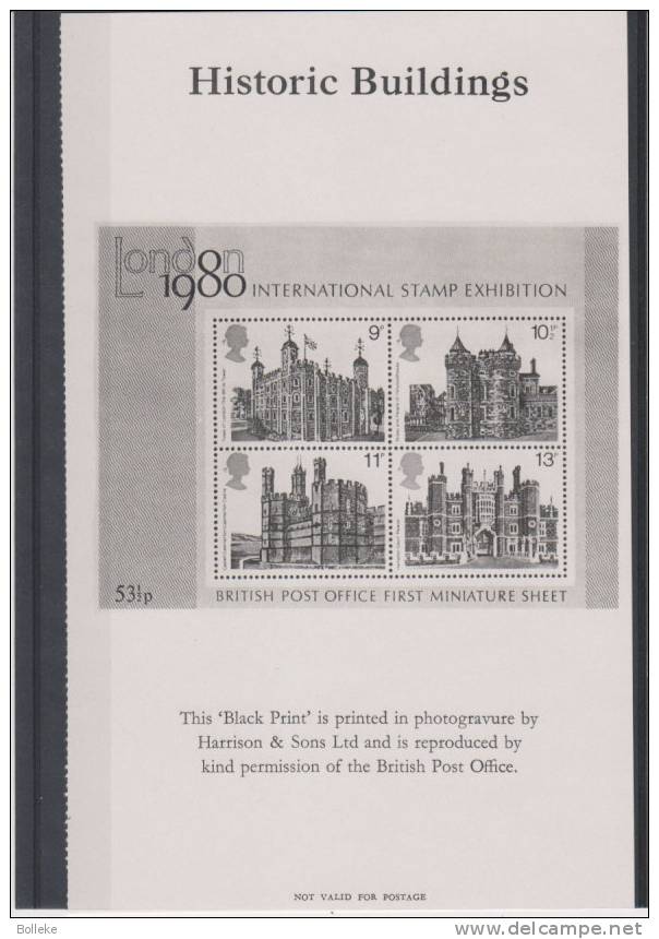 Grande Bretagne - Impression En Noir - Tower - Imprimé Avec L'accord De La Poste - Expo Londres 1980 - Essays, Proofs & Reprints