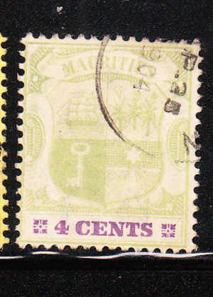 Mauritius 1895-1904 Coat Of Arms 4c Used - Maurice (1968-...)