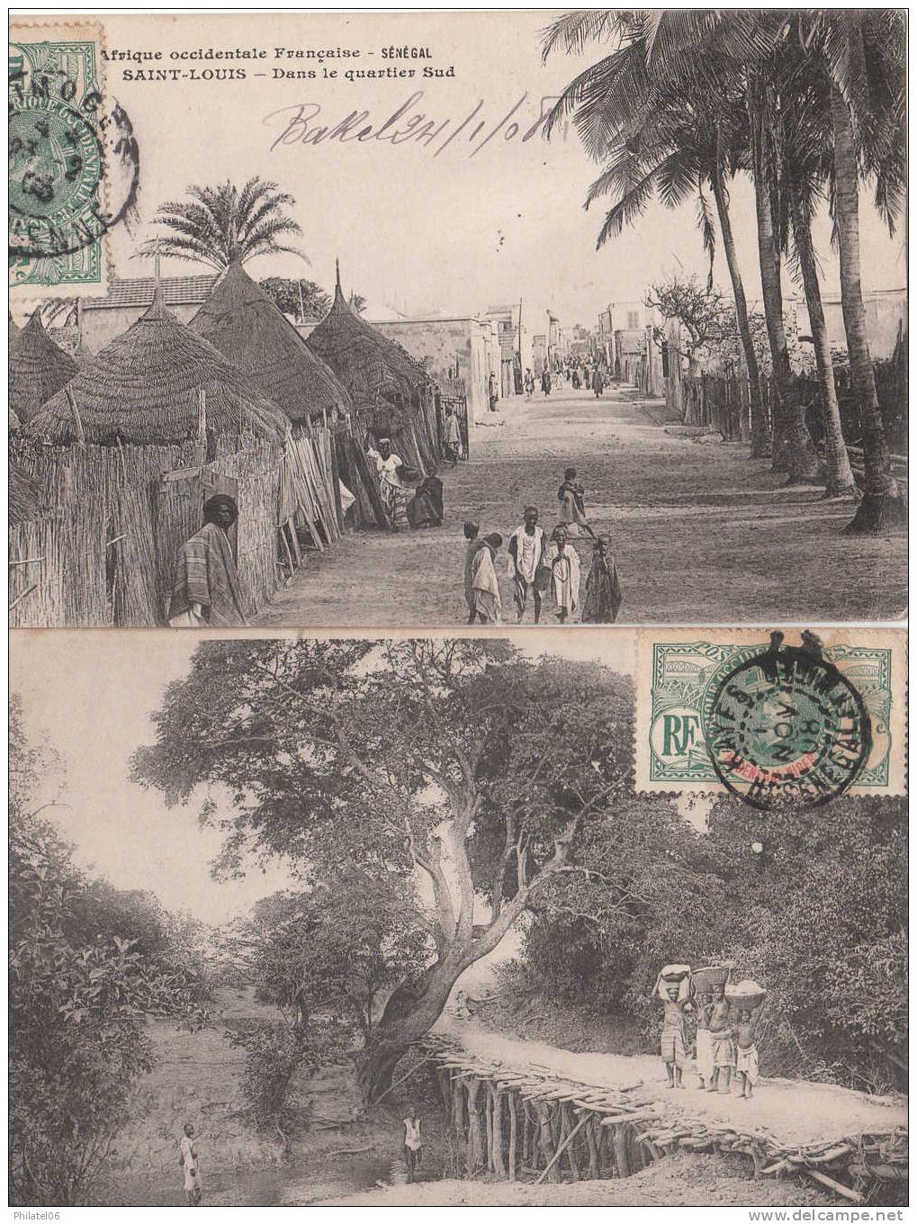 AFRIQUE OCCIDENTALE FRANCAISE  2 CARTES VOYAGEES  VUES INTERESSANTES - Senegal