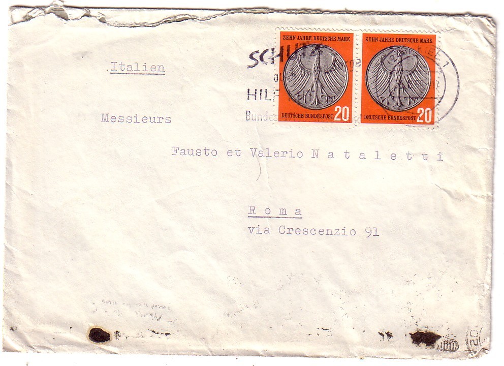 F1402 - GERMANY  LETTER TO ITALY 1959 - Covers & Documents