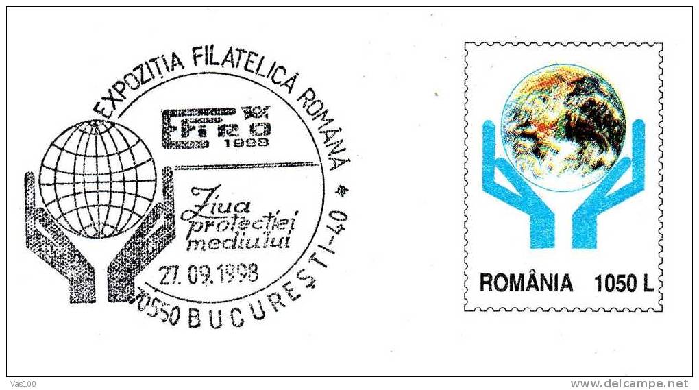 Journée De La Protection De L´environnement 1998 Cover Stationery Obliteration Concordante - Romania. - Umweltverschmutzung