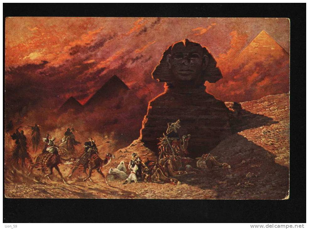 Germany Art Friedrich Perlberg  - SPHINX In SIMOON , CAME SLAVE GIRL Series - #  137 ROMMLER & JONAS Pc 20994 - Perlberg, F.