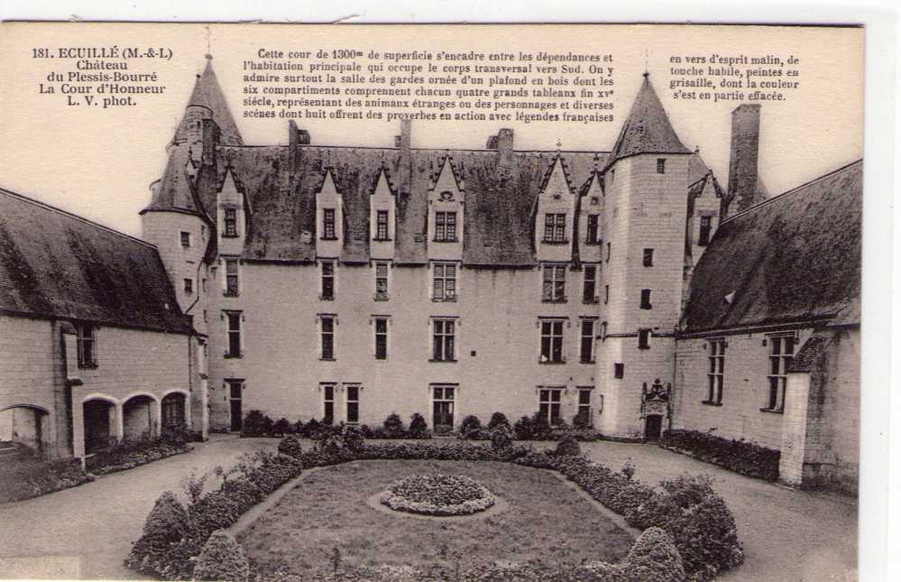 Ecuillé..belle Vue Du Château Du Plessis-Bourré..la Cour D'Honneur - Altri & Non Classificati