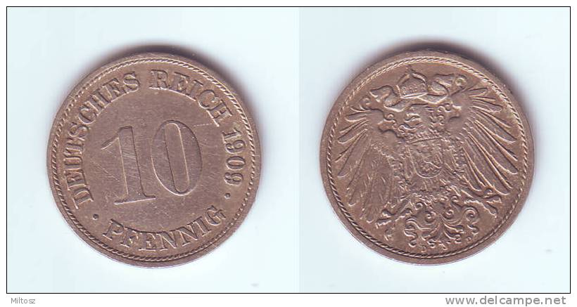 Germany 10 Pfennig 1909 D - 10 Pfennig