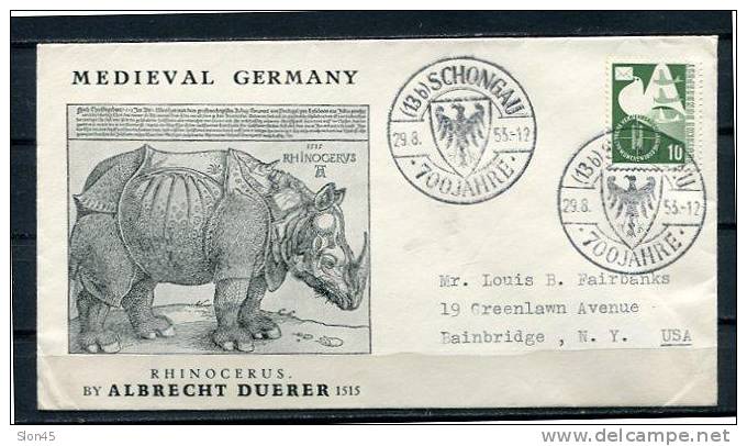 Germany 1953 Cover With Special Cancel. Fauna - Briefe U. Dokumente