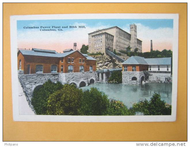 Columbus Ga     Columbus Power Plant & Bibb Mill Vintage WB - Columbus