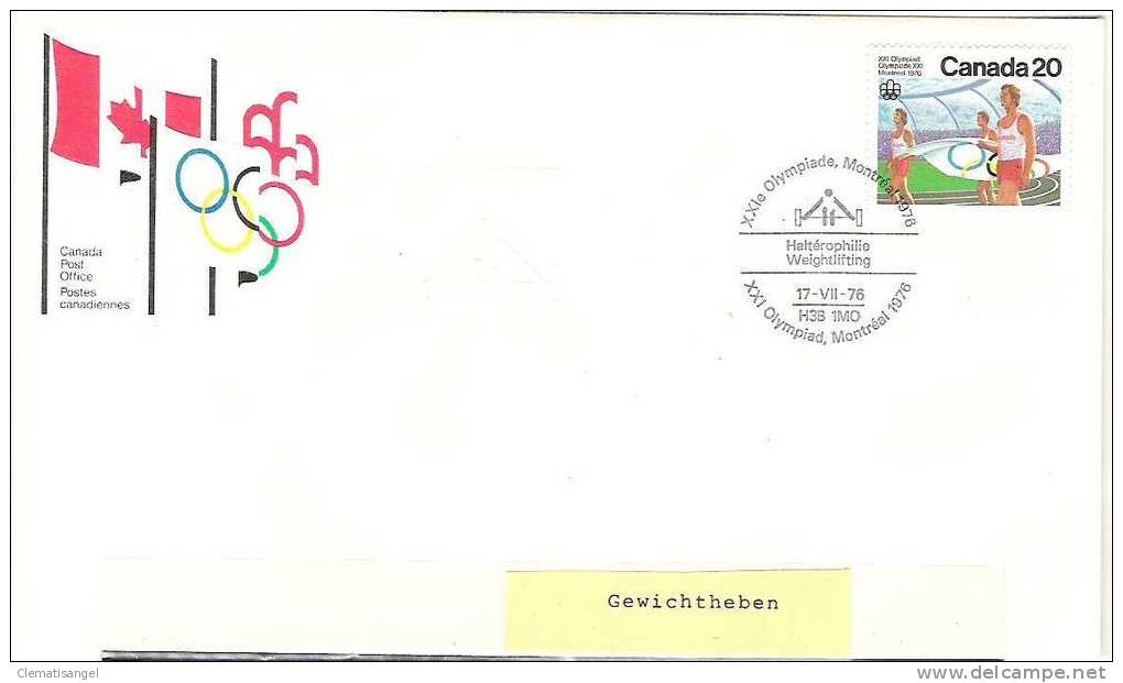 TOP!! OLYMPIADE MONTREAL 1976 * BRIEF MIT SONDERSTEMPEL GEWICHTHEBEN - WEIGHTLIFTING **!! - Verano 1976: Montréal