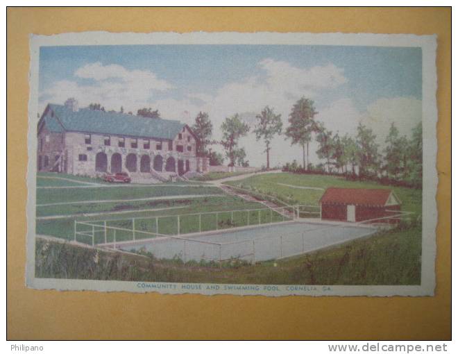 Cornelia Ga- Community House & Swimming Pool  1943 Cancel - Altri & Non Classificati