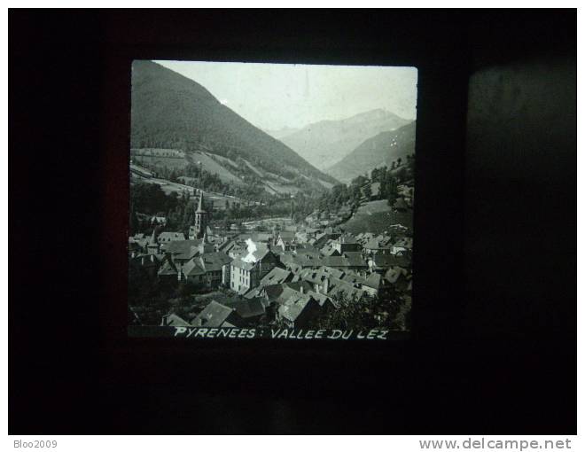 Plaque De Verre Stereoscopique  "pyrenees Vallee Du Lez " - Plaques De Verre