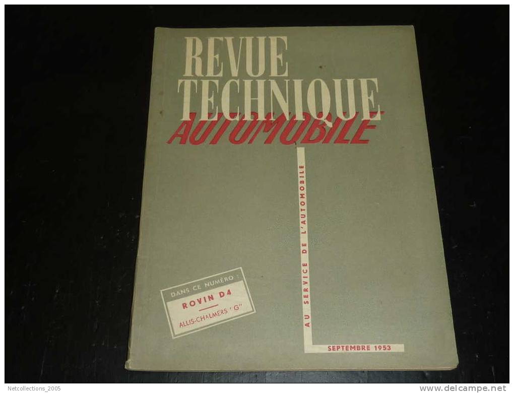 REVUE TECHNIQUE AUTOMOBILE: ROVIN D4 / ALLIS-CHALMERS "G" - AU SERVICE DE L´AUTOMOBILE - Auto