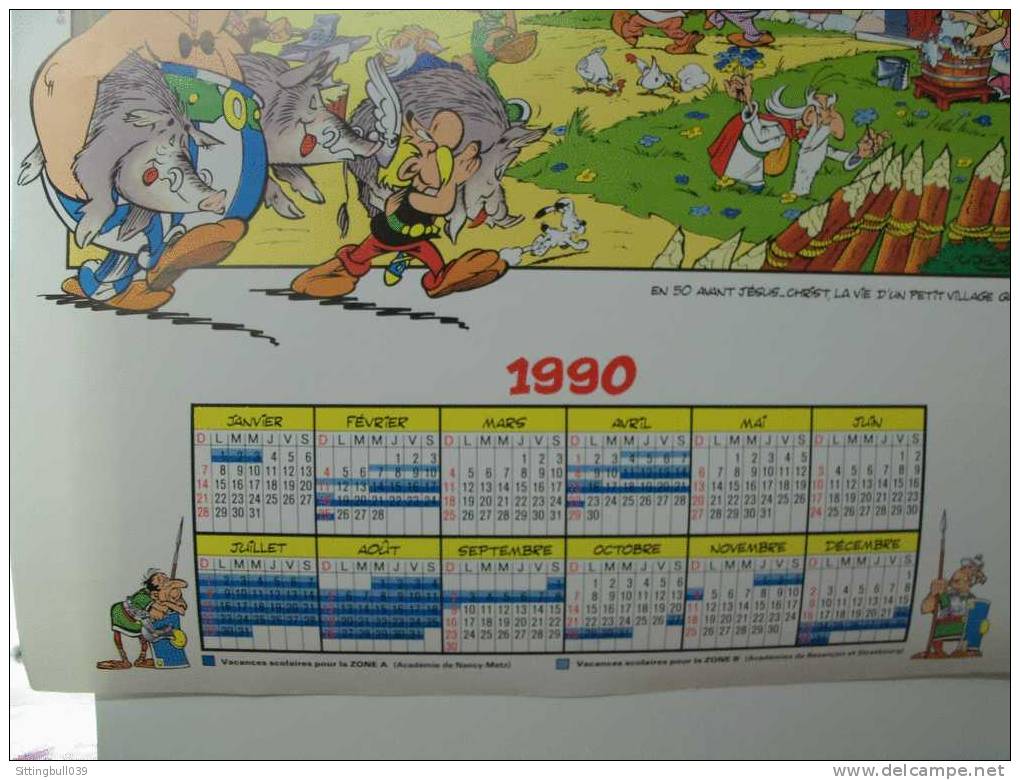 ASTERIX. AFFICHE PUB CLUB SUPERMUT. Crédit Mutuel 1989. En 50 Avant J-C, La Vie D´un Petit Village Gaulois + Calendrier - Affiches & Offsets