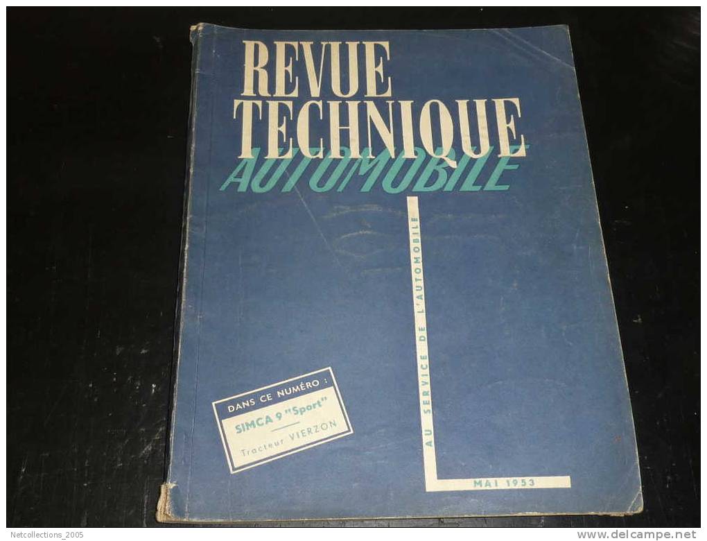 REVUE TECHNIQUE AUTOMOBILE: SIMCA 9 "SPORT" / TRACTEUR VIERZON - AU SERVICE DE L´AUTOMOBILE - Auto