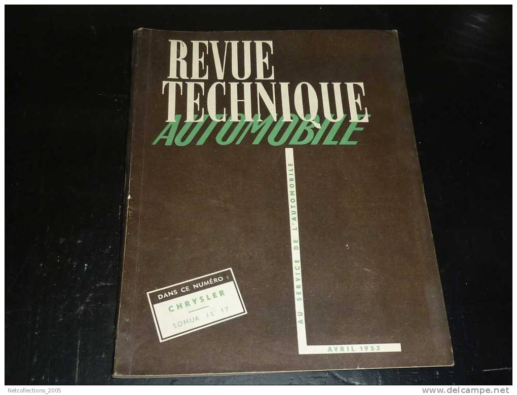 REVUE TECHNIQUE AUTOMOBILE: CHRYSLER / SOMUA JL 17 - AU SERVICE DE L´AUTOMOBILE - Auto