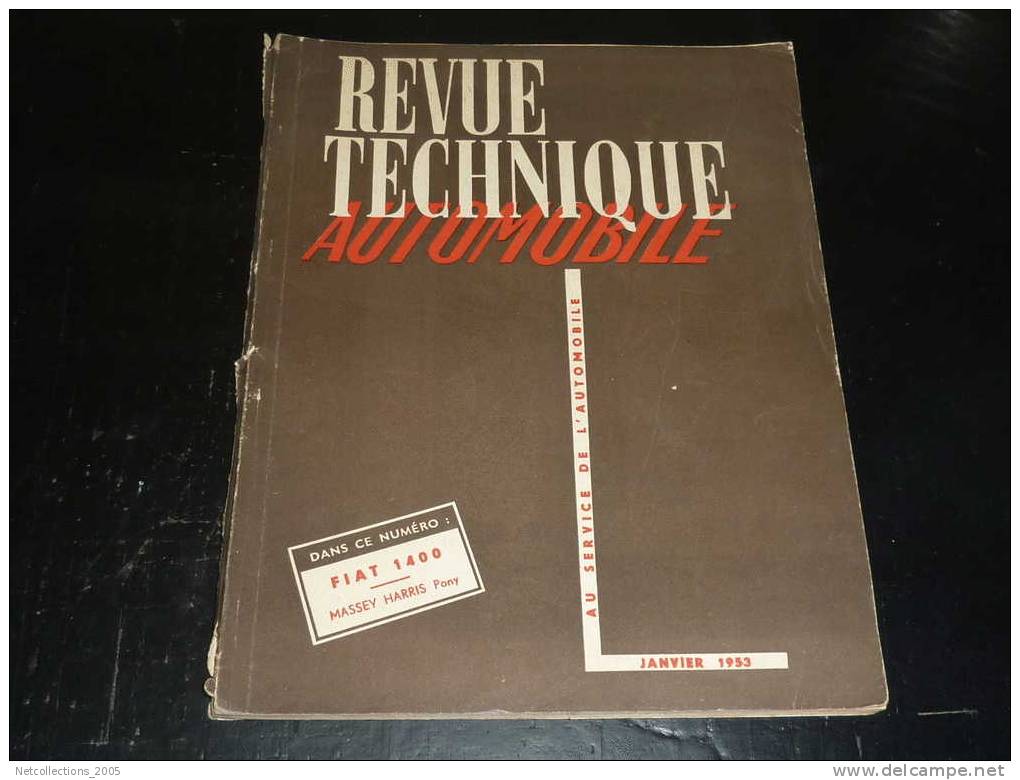 REVUE TECHNIQUE AUTOMOBILE: FIAT 1400 / MASSEY HARRIS PONY  - AU SERVICE DE L´AUTOMOBILE - Auto