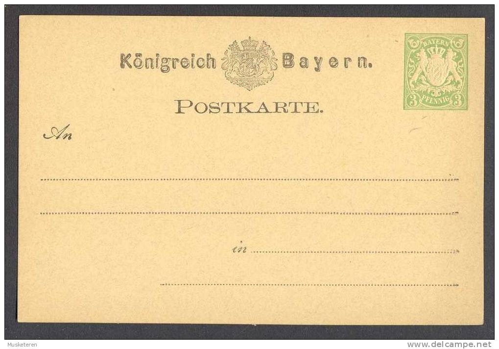 Königreich Bayern Postal Stationery Ganzsache Entier 5 Pf. Posthörner In Oberen Ecken MNH - Postwaardestukken