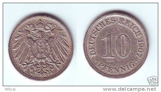 Germany 10 Pfennig 1907 F - 10 Pfennig