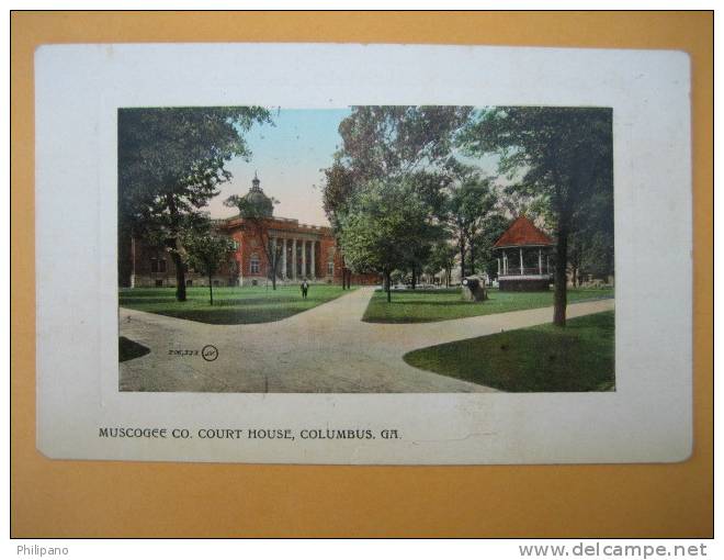 Columbus Ga     Muscogee Co Court House   1909 Cancel - Columbus