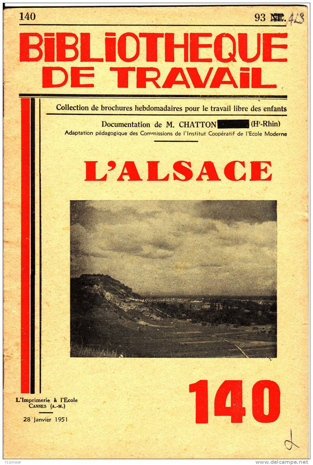 BT BIBLIOTHEQUE DE TRAVAIL L ALSACE CLIMAT MAISON POTASSE PETROLE ROCHE VIGNE SUCRE TABAC HOUBLON - Géographie