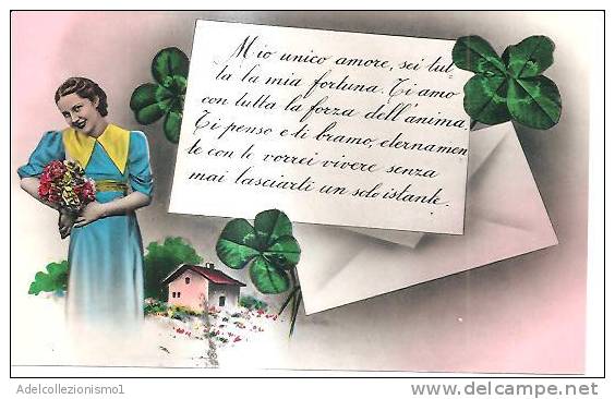 42370)cartolina Illustratoria Serie Promesse Di Matrimonio/sentimentali / Tristi Dell'epoca - Huwelijken