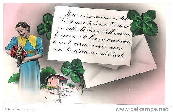 42370)cartolina Illustratoria Serie Promesse Di Matrimonio/sentimentali / Tristi Dell'epoca - Nozze