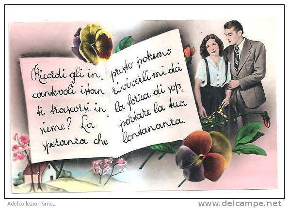 42373)cartolina Illustratoria Serie Promesse Di Matrimonio/sentimentali / Tristi Dell´epoca - Matrimonios