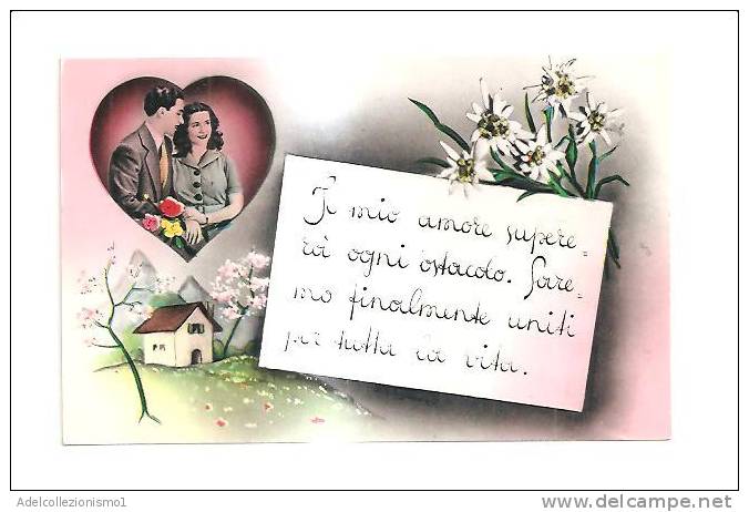 42378)cartolina Illustratoria Serie Promesse Di Matrimonio/sentimentali / Tristi Dell´epoca - Noces