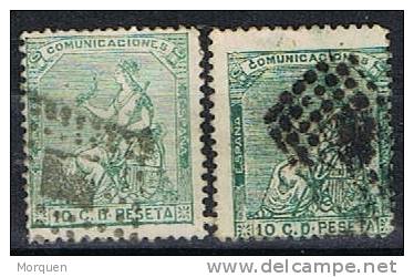 España, 10 Cts Alegoria, Edifil Núm 133 Y 133a. Variedad - Usados