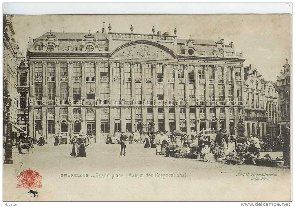 CPA-BELGIQUE-BRUXELLES-GRAND'PLACE-MAISON DES CORPORATIONS-ANIMÉE-PETIT MARCHE PEUT-ÊTRE AUX FLEURS-2 PLI D'ANGLE- - Marchés