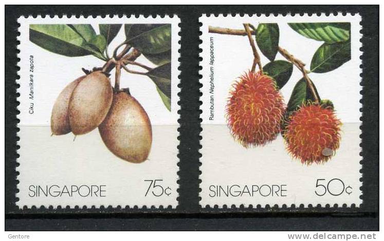 SINGAPORE  1986 Fruits, Odd Value Yvert Cat. N° 484/85 Absolutely Perfect MNH ** - Fruits