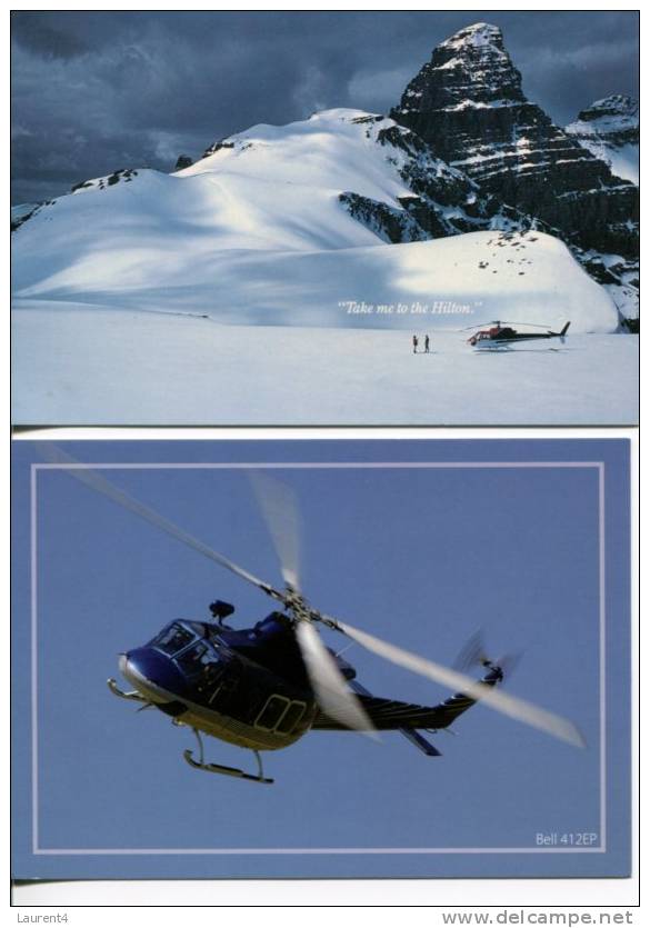 (0405) - 2 Helicopter Postcard - 2 Carte D´hélicoptère - Helicópteros