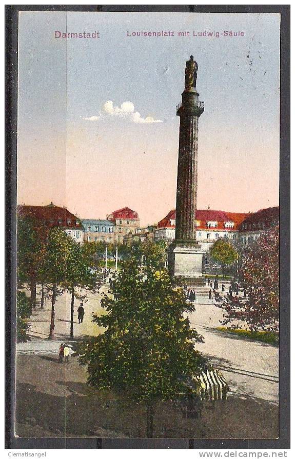 TOP!! DARMSTADT * LOUISENPLATZ MIT LUDWIG - SÄULE * 1920  *!! - Darmstadt