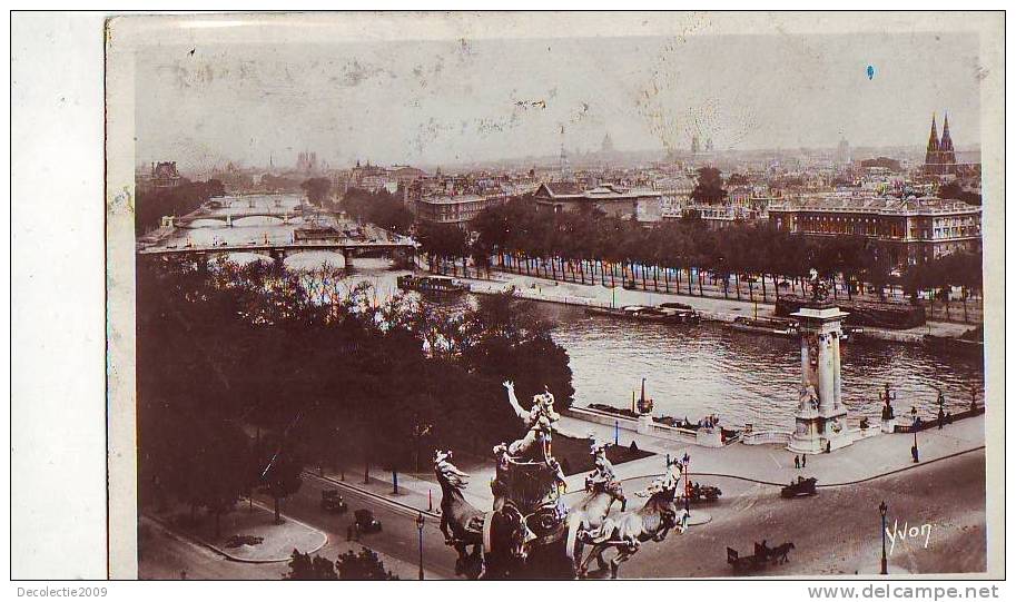 Z8319 France Paris Perspective Sur La Seine Used 1927 PPC Good Shape - La Seine Et Ses Bords