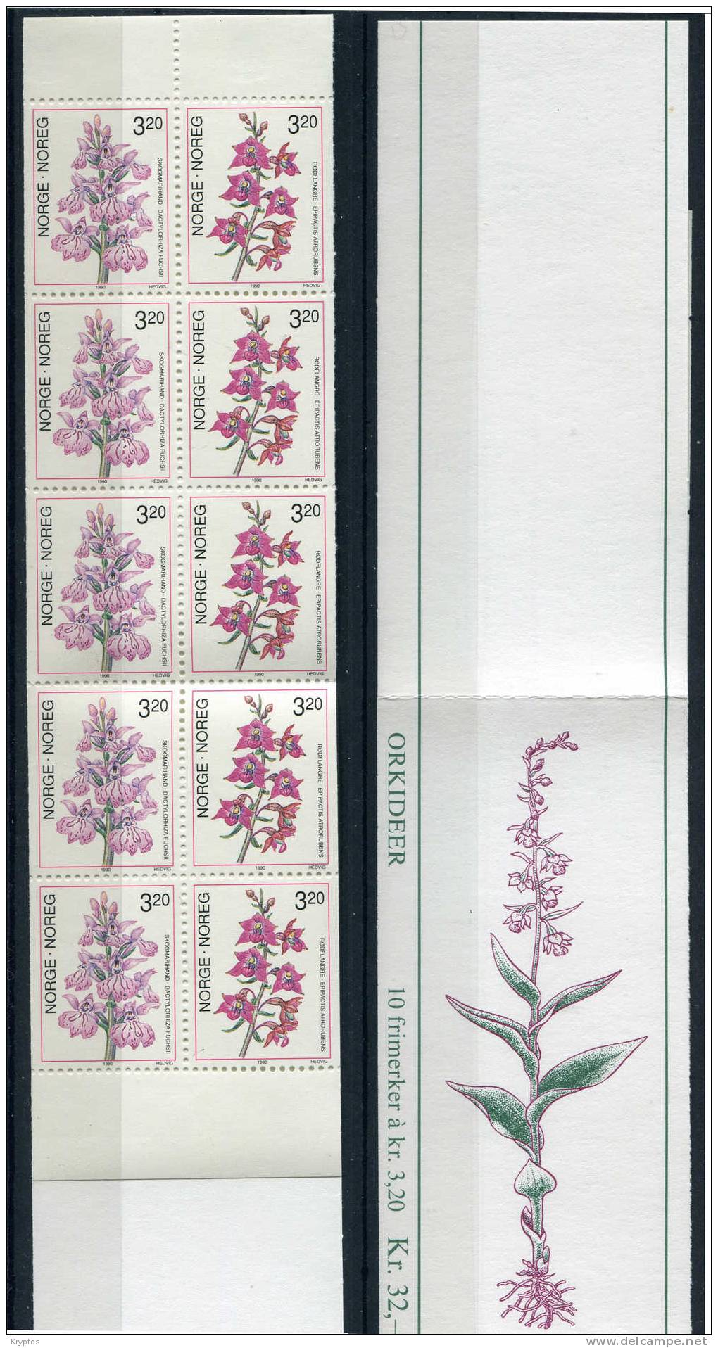 Norway 1990 - Orchids Complete Booklet Set - Carnets