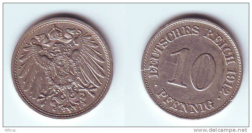 Germany 10 Pfennig 1912 E - 10 Pfennig