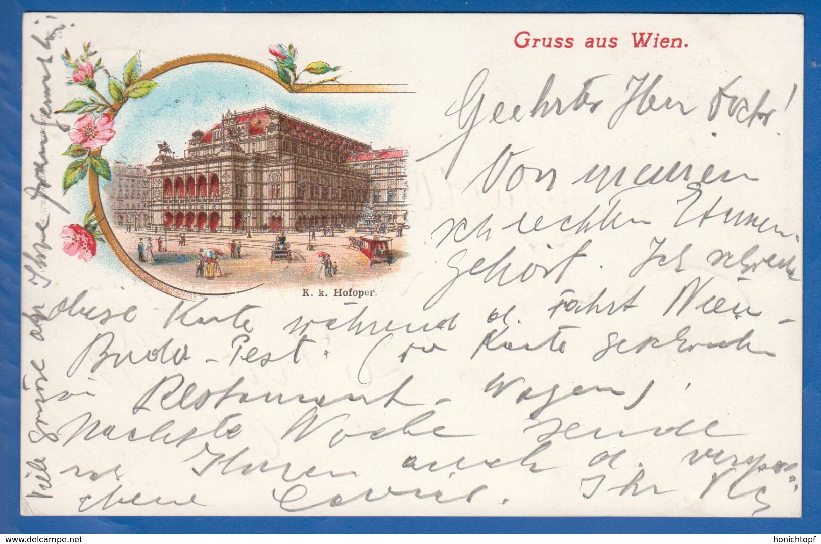 Österreich; Wien; Litho; Gruss Aus; K.K Hofoper; Opernhaus; 1900 - Vienna Center