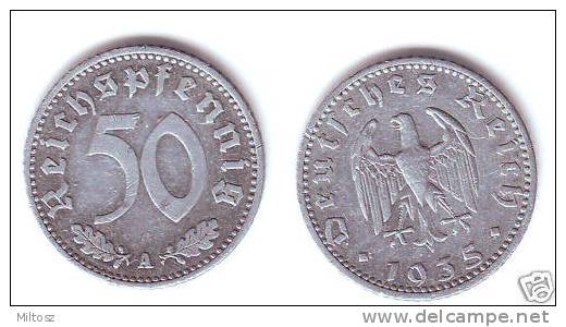 Germany 50 Reichspfennig 1935 A - 50 Reichspfennig