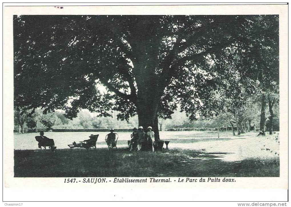 17 -  SAUJON -  Etablissement Thermal - Le Parc Du Puits Doux -  Animée : Repos à L´ombre Du Gros Chêne - Saujon