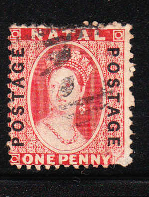 Natal 1870-73 Queen Victoria 1p Overprinted Used - Natal (1857-1909)