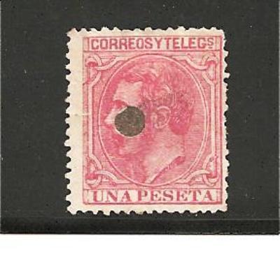 SpaMi.Nr.183/  SPANIEN - Edifil No. 207 A (1879) (*) Telegrafenlochung - Nuevos
