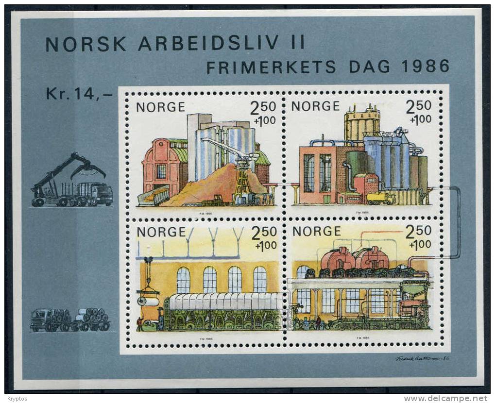 Norway 1986 - Stamp Day 1986 "Working Life II" - Minisheet - Ungebraucht