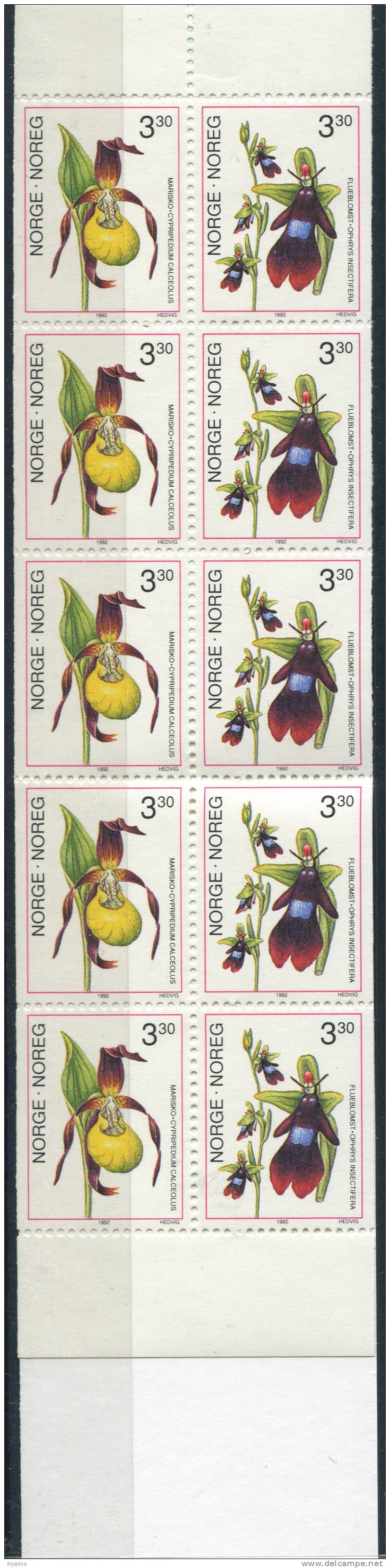 Norway 1992 - Orchids - Complete Booklet Set ** - Markenheftchen