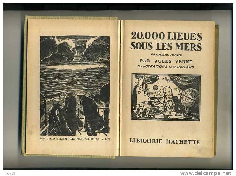 - 20.000 LIEUES SOUS LES MERS PAR J. VERNE 1ere PARTIE .  LIBRAIRIE HACHETTE - Hachette