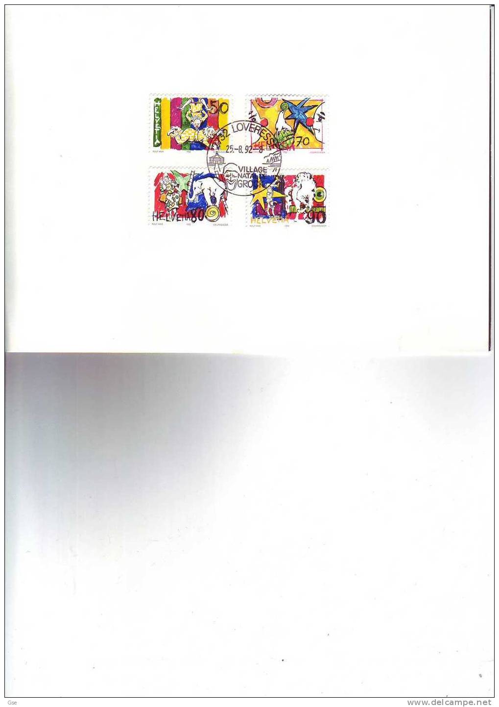 SVIZZERA 1993 - Yvert  1406/9 - Cartoncino Con Annullo Speciale  Illustrato - Circo - Zirkus