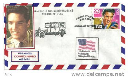 ELVIS PRESLEY,1935-1977, Oblitération Fête Nationale Americaine. 4 Juillet Springlake.Texas. - Elvis Presley