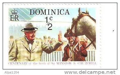 TIMBRE DOMINICA - ANNEE 1974 -CENTENARY OF THE BIRTH OF SIR WINSTON S CHURCHILL NON OBLITERE - Dominica (1978-...)