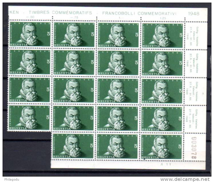 Traité De Wesphalie, Bourgemestre Wettstein, 74 X  453 Xx, Cote 29,60 € - Unused Stamps