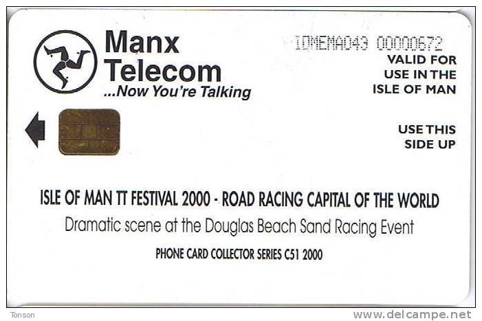 Isle Of Man, MAN 156, 2 £, Tt Racers 2000,  Dramatic Scene, Only 10.000 . - Man (Isle Of)