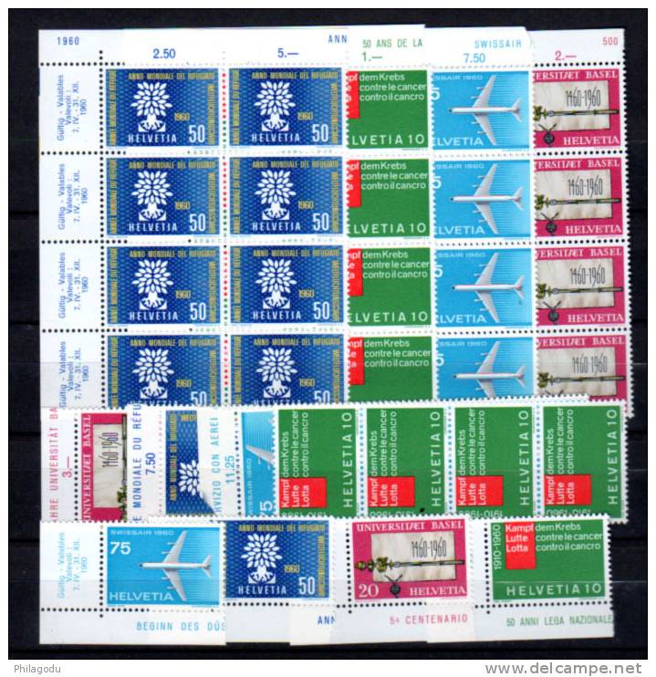 CH  ++  Propagande 1960, 13 X  Yv. 639 / 642**, Cote 84,50 € - Unused Stamps