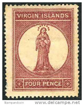 Virgin Islands #5a (SG #15) Mint Hinged 4p From 1867 (Pale Rose Paper) - British Virgin Islands