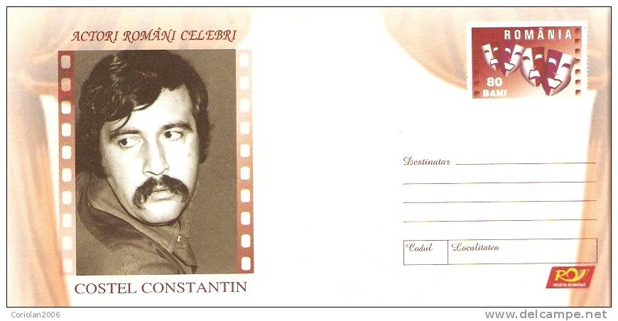 Romania / Postal Stationery / Actors / Costel Constantin - Schauspieler